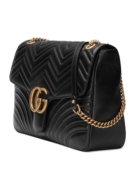 black gucci marmont bag leather|gg marmont large shoulder bag.